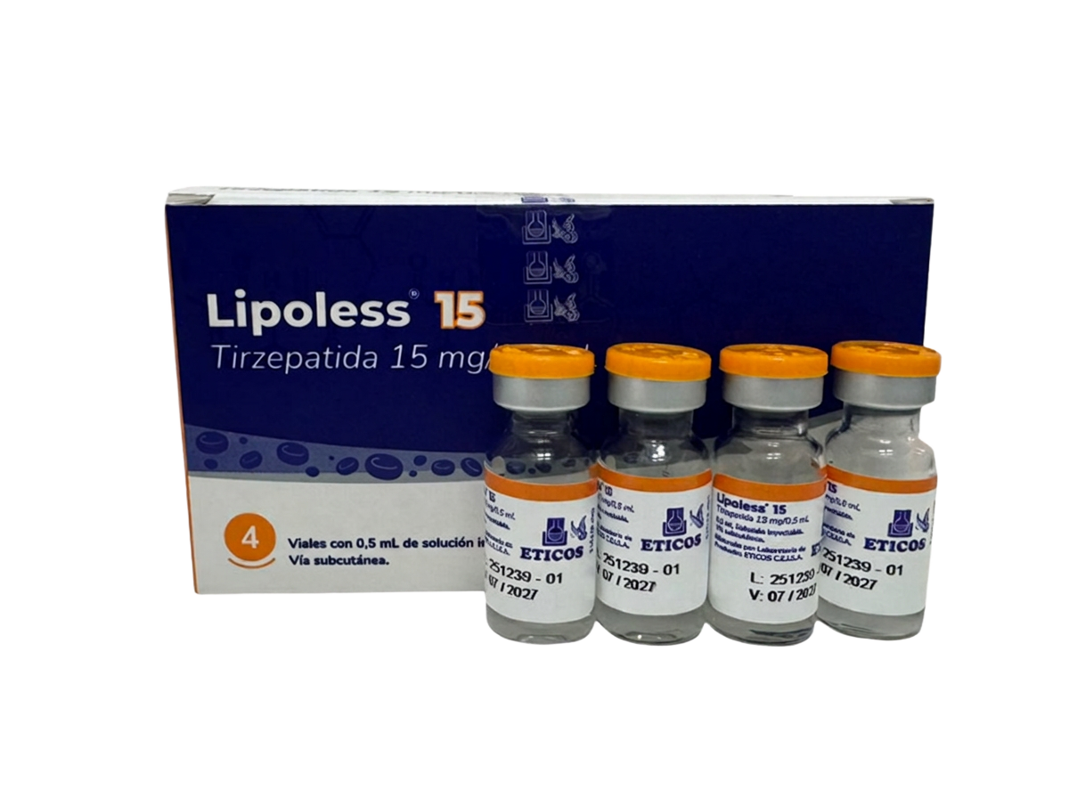 Lipoless Tirzepatida 15mg 4 Ampolas (0,5 ml cada) - Eticos